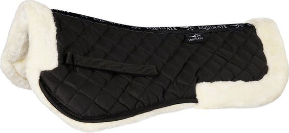 Produktbild von Equinate Sattelpad Sidney gepolstert mit weichem Plüsch Fell Schwarz Größe S