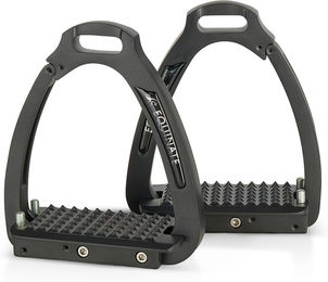 Equinate Sicherheitssteigbügel Florence aus Aluminium mit Gelenkarm 10cm Schwarz Matt – Bild 1 von 1