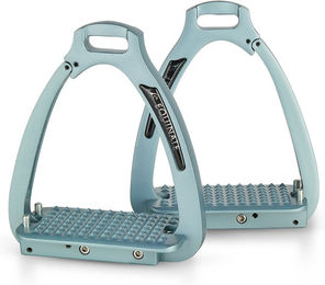 Equinate Sicherheitssteigbügel Florence aus Aluminium mit Gelenkarm 12cm Blaugrau – Bild 1 von 1