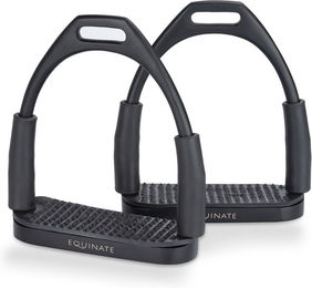 Equinate Sicherheitssteigbügel Oregon aus Edelstahl Schwarz Matt – Bild 1 von 3