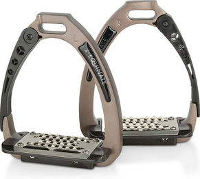Equinate Sicherheitssteigbügel Velocity aus Aluminium mit Gelenkarm 12cm Braun – Bild 1 von 1