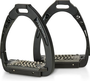 Equinate Sicherheitssteigbügel Velocity aus Aluminium mit Gelenkarm 12cm Schwarz Matt – Bild 1 von 1