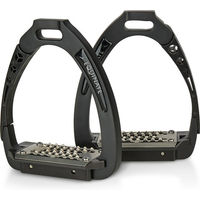Produktbild von Equinate Sicherheitssteigbügel Velocity aus Aluminium mit Gelenkarm 12cm Schwarz Matt