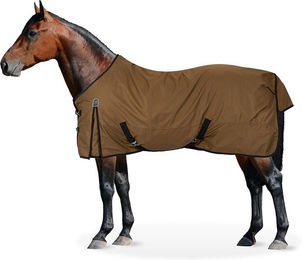 Equinate Springfield Regendecke für Pferde wasserdicht mit Fleeceinnenfutter Braun 135cm - 135 cm – Bild 1 von 5