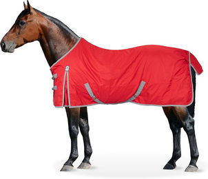 Equinate Springfield Regendecke für Pferde wasserdicht mit Fleeceinnenfutter Rot 145cm - 1 Stk. – Bild 1 von 4