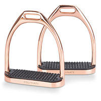 Produktbild von Equinate Steigbügel Luna Roségold 10 cm mit Anti-Rutsch Trittfläche aus Gummi 2 Stück