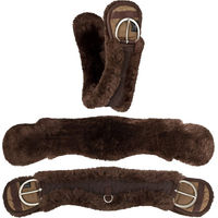Produktbild von Equinate Western Mondgurt anatomisch mit Lammfell Braun 65 cm