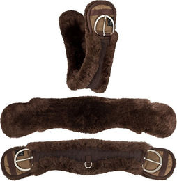 Equinate Western Mondgurt anatomisch mit Lammfell Braun 85 cm - 85 cm – Bild 1 von 8