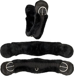 Equinate Western Mondgurt anatomisch mit Lammfell Schwarz 75 cm - 75 cm – Bild 1 von 8