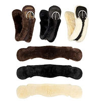 Produktbild von Equinate Western Mondgurt anatomisch mit Lammfell Schwarz 80 cm - 80 cm