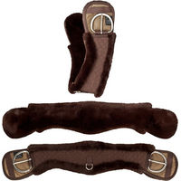 Produktbild von Equinate Western Mondgurt anatomisch mit synthetischem Lammfell Braun 75 cm