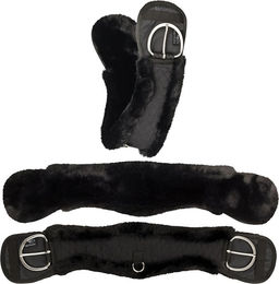 Equinate Western Mondgurt anatomisch mit synthetischem Lammfell Schwarz 65 cm - 65 cm – Bild 1 von 8