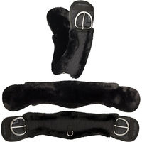 Produktbild von Equinate Western Mondgurt anatomisch mit synthetischem Lammfell Schwarz 75 cm - 75 cm