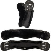 Produktbild von Equinate Western Mondgurt anatomisch mit synthetischem Lammfell schwarz 85 cm - 85 cm