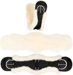 Equinate Westerngurt Classical anatomisch mit echtem Lammfell Natur 80cm – Bild 1 von 7