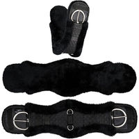 Produktbild von Equinate Westerngurt Classical anatomisch mit echtem Lammfell Schwarz 75cm