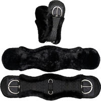 Produktbild von Equinate Westerngurt Classical anatomisch mit synthetischem Lammfell Schwarz 80cm - 80 cm