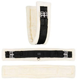 Equinate Winslow Sattelgurt Kurzgurt Bauchgurt mit synthetischem Lammfell 50cm - 50 cm – Bild 1 von 4