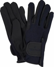 Produktbild von Equipage Action Stretch Reithandschuhe Unisex Schwarz Blau Größe S