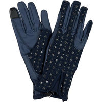 Produktbild von Equipage Kinder Reithandschuhe Maude Mesh Navy mit Sternen Größe 8-10