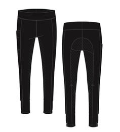 Equipage Kinder Winter Reitleggings Sophia Schwarz mit Fullgrip Größe 104 – Bild 1 von 2