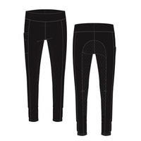 Produktbild von Equipage Kinder Winter Reitleggings Sophia Schwarz mit Fullgrip Größe 104