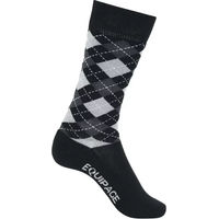 Produktbild von Equipage Lax Argyle Reitsocken Unisex Schwarz Grau Größe 42/46