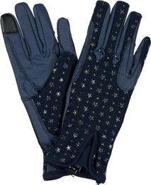 Equipage Reithandschuhe Maude Kids Mesh Navy Blau mit Sternen Größe 4-6 – Bild 1 von 3