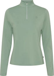 Produktbild von Equipage Reitshirt Damen Kolyma mit halbem Reißverschluss Grün 3XL
