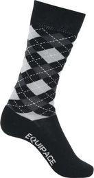 Produktbild von Equipage Reitsocken für Kinder Argyle Muster Schwarz Bunt Größe 28/32
