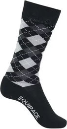 Produktbild von Equipage Reitsocken für Mädchen Argyle in Schwarz und Grau Größe 31/35