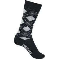 Produktbild von Equipage Reitsocken für Mädchen Argyle in Schwarz und Grau Größe 31/35