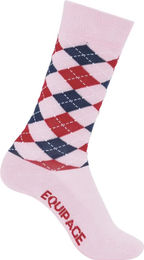 Produktbild von Equipage Reitsocken für Mädchen Argyle Rosa Größe 28/32