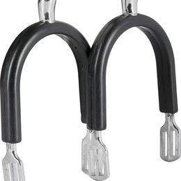 Produktbild von Equipage Reitsporen für Damen mit Gummiüberzug und Riemen in Schwarz und Silber