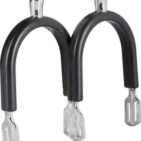 Produktbild von Equipage Reitsporen für Damen mit Gummiüberzug und Riemen in Schwarz und Silber