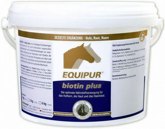 Produktbild von Equipur Biotin Plus Ergänzungsfutter für Pferde zur Unterstützung von Haut, Fell und Hufen 1000g