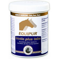 Produktbild von Equipur Biotin Plus Tabletten für Pferde zur Unterstützung von Haut, Fell und Hufen 400 g - 400 x 1 g