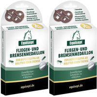 Produktbild von Equisept Fliegen- und Bremsenmedaillon aus Kunststoff in Grün