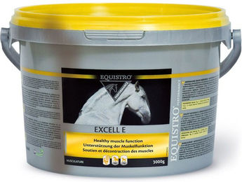 Produktbild von Equistro Excell E Powder Nahrungsergänzung für Pferde zur Unterstützung von Muskelaufbau sowie Gelenken und Knochen