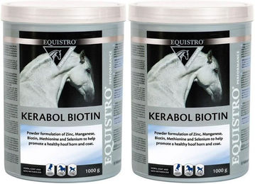 Produktbild von Equistro Kerabol Biotin Ergänzungsfutter für Pferde als Pulver zur Unterstützung von Haut, Fell und Hufen