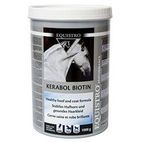 Produktbild von Equistro Kerabol Biotin Ergänzungsfutter für Pferde zur Unterstützung von Huf und Fell 1000g