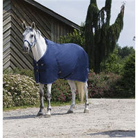 Produktbild von EQUIT'M Stalldecke für Pferde aus Polyester mit 150 g Polyfil in Marineblau Rückenlänge 100 cm