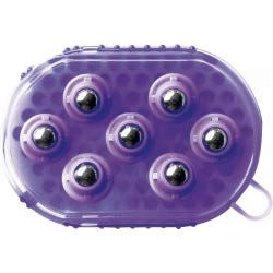 Equithème 2 in 1 Putzhandschuh mit Striegel aus Kunststoff in Rosa und Lila – Bild 1 von 2