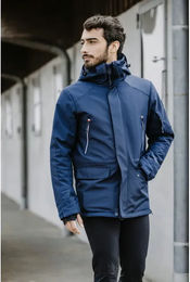 Produktbild von Equithème Alex Reitjacke für Herren als Winterparka aus Polyester in Blau Größe S wasserabweisend
