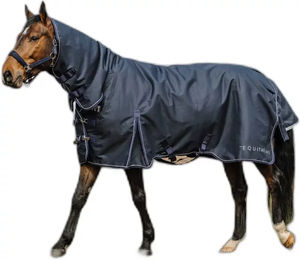 Produktbild von Equithème Anatomic 1200D Combo 0g Außendecke für Pferde mit Halsteil in Blau
