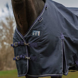 Equithème Anatomic Outdoor-Pferdedecke aus Polyester in Blau mit 200g Füllung – Bild 1 von 2