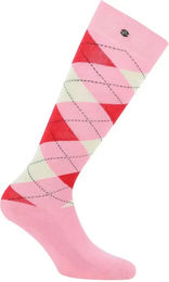 Equithème Argyle Reitsocken für Damen aus Baumwolle Größe 35-38 in Rot und Rosa – Bild 1 von 2