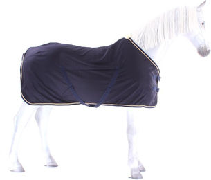 Equithème Chic Sommerlaken für Pferde aus Baumwolle Marineblau Gold 130 cm – Bild 1 von 7