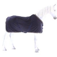 Produktbild von Equithème Chic Sommerlaken für Pferde aus Baumwolle Marineblau Gold 130 cm