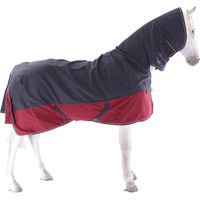 Produktbild von Equithème Combo-Pferdedecke Tyrex 1200D aus Polyester in Marineblau und Bordeaux